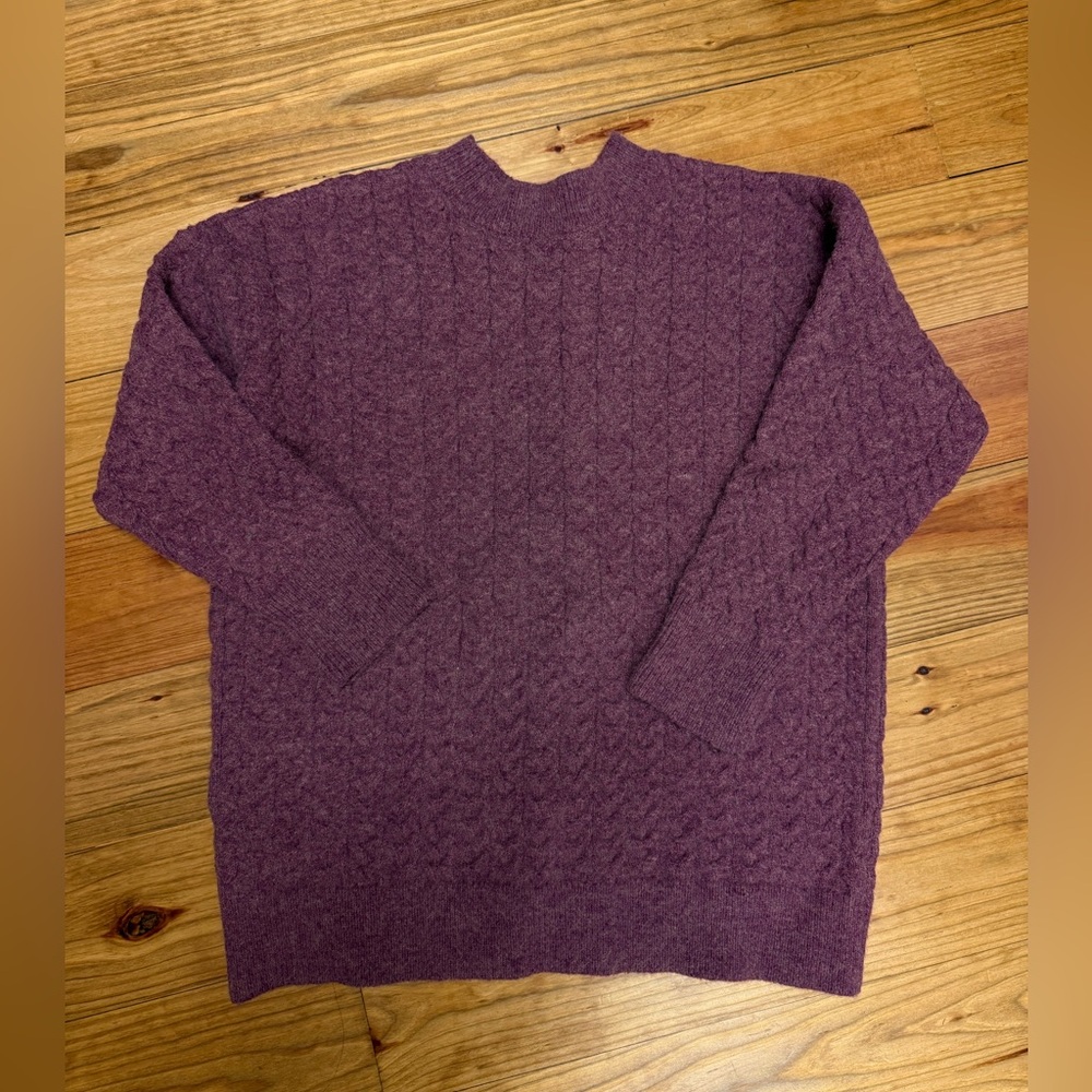 Dark Red Cable Knit Sweater Set